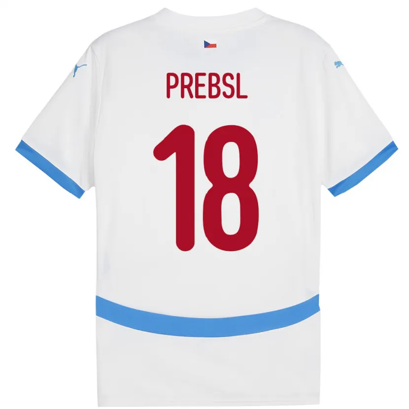 Danxen Dětské Česko Filip Prebsl #18 Bílý Daleko Hráčské Dresy 24-26 Dres