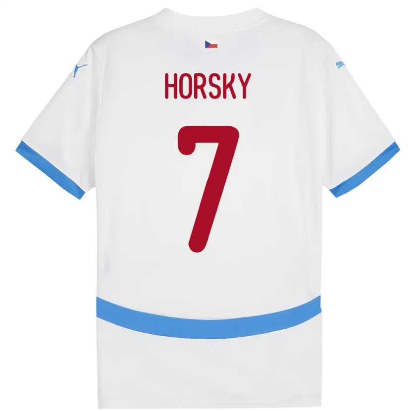 Danxen Dětské Česko Filip Horsky #7 Bílý Daleko Hráčské Dresy 24-26 Dres