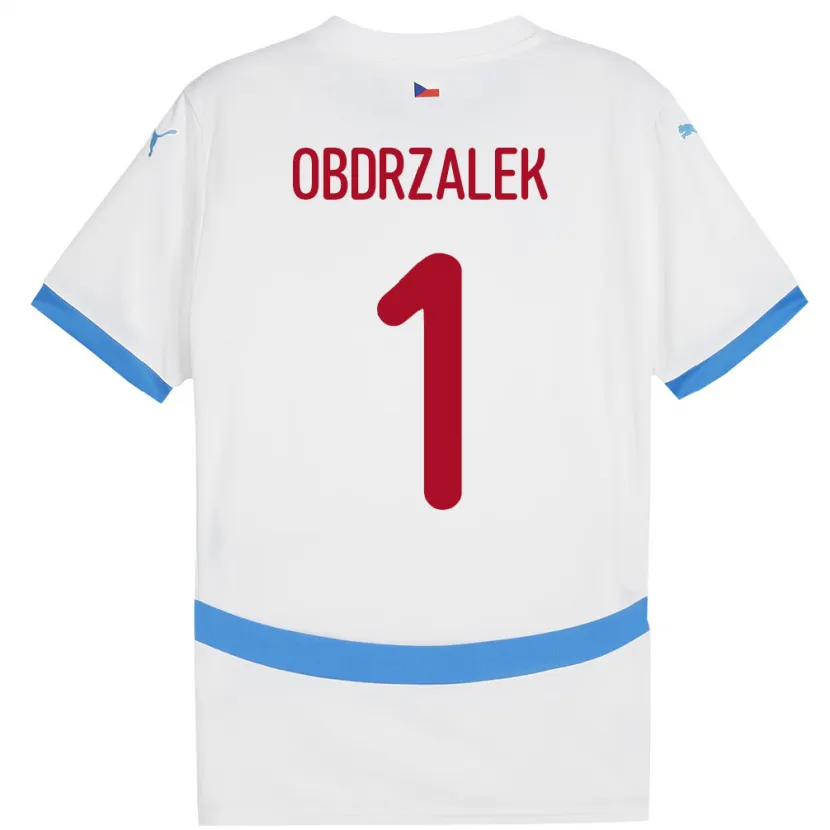 Danxen Dětské Česko Marek Obdrzalek #1 Bílý Daleko Hráčské Dresy 24-26 Dres