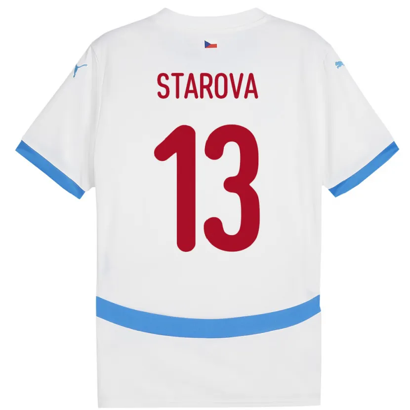 Danxen Dětské Česko Antonie Stárová #13 Bílý Daleko Hráčské Dresy 24-26 Dres