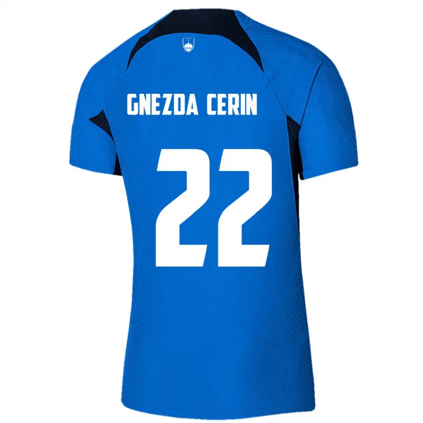 Danxen Dětské Slovinsko Adam Gnezda Cerin #22 Modrý Daleko Hráčské Dresy 24-26 Dres