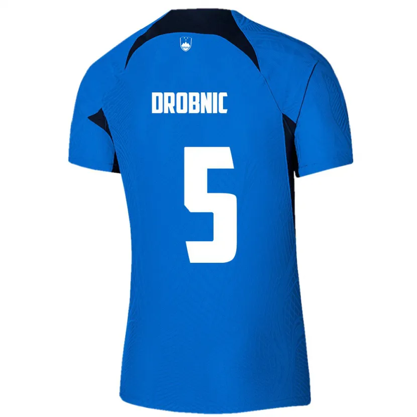 Danxen Dětské Slovinsko Dominik Drobnic #5 Modrý Daleko Hráčské Dresy 24-26 Dres