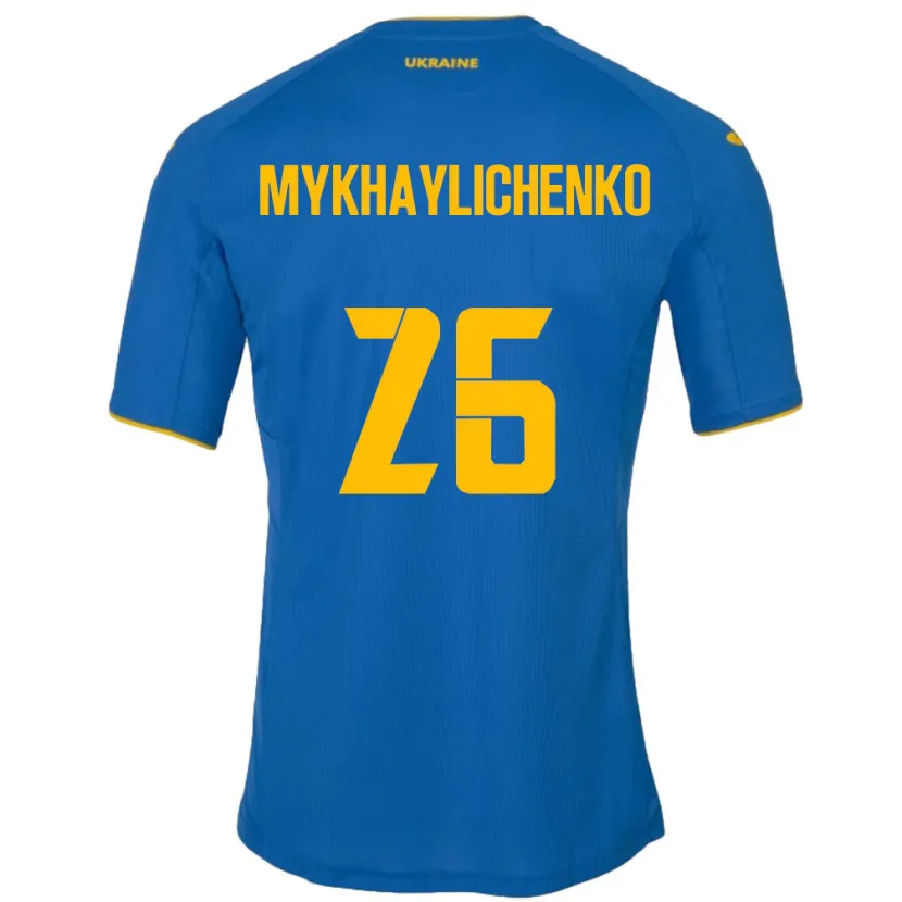 Danxen Dětské Ukrajina Bogdan Mykhaylichenko #26 Modrý Daleko Hráčské Dresy 24-26 Dres