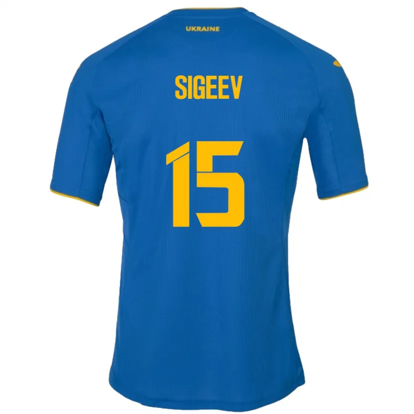 Danxen Dětské Ukrajina Kyrylo Sigeev #15 Modrý Daleko Hráčské Dresy 24-26 Dres