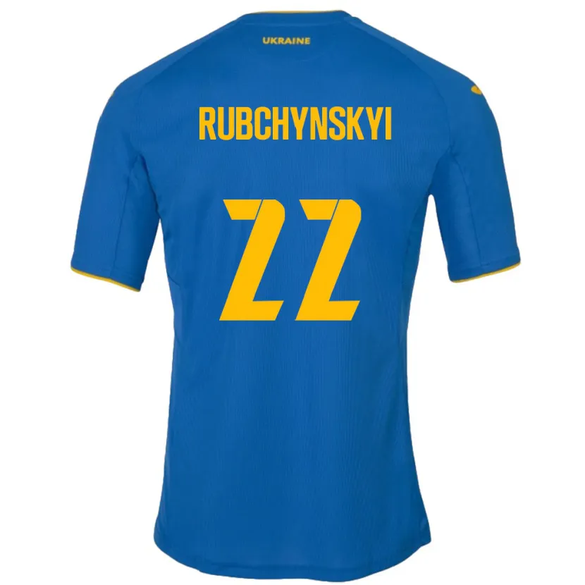 Danxen Dětské Ukrajina Valentyn Rubchynskyi #22 Modrý Daleko Hráčské Dresy 24-26 Dres