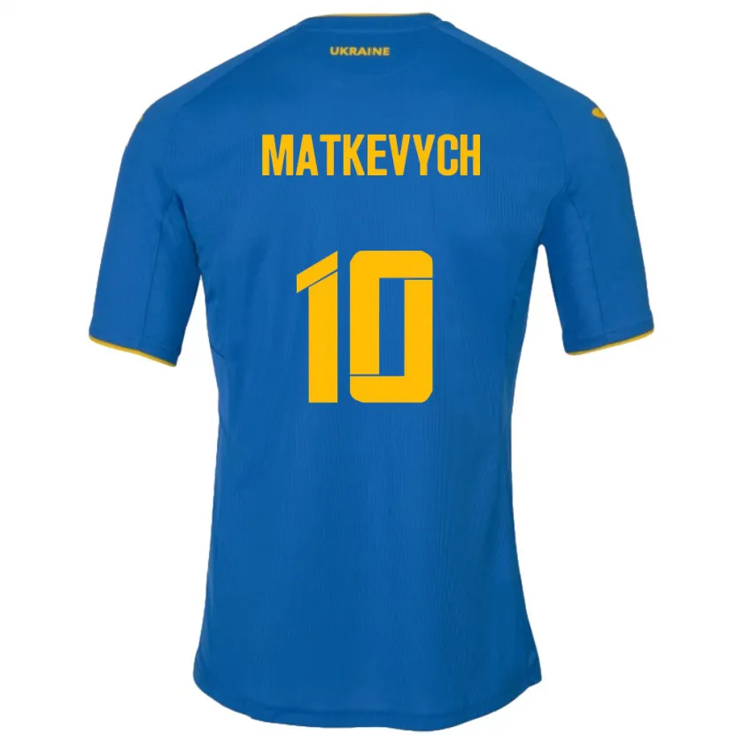 Danxen Dětské Ukrajina Andriy Matkevych #10 Modrý Daleko Hráčské Dresy 24-26 Dres