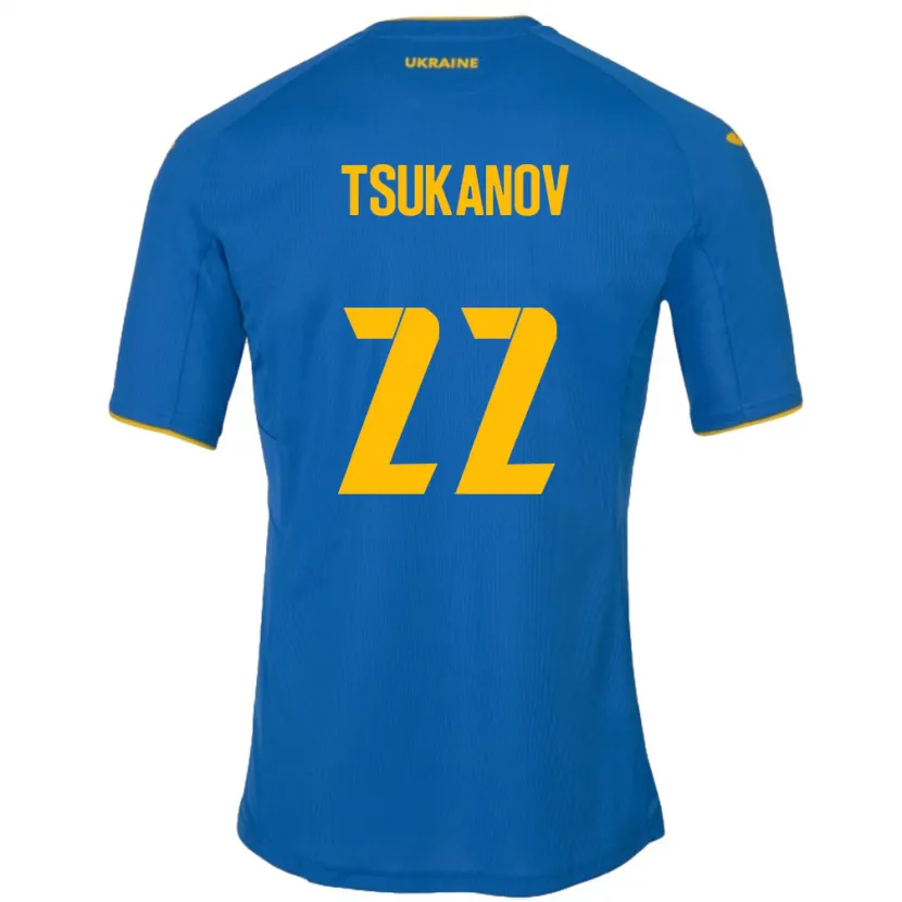 Danxen Dětské Ukrajina Viktor Tsukanov #22 Modrý Daleko Hráčské Dresy 24-26 Dres