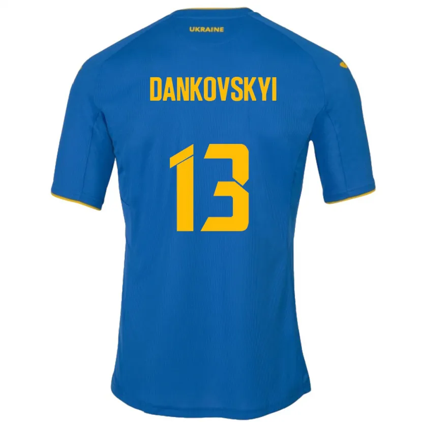 Danxen Dětské Ukrajina Yegor Dankovskyi #13 Modrý Daleko Hráčské Dresy 24-26 Dres