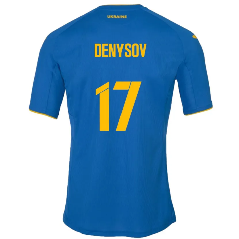 Danxen Dětské Ukrajina Ivan Denysov #17 Modrý Daleko Hráčské Dresy 24-26 Dres