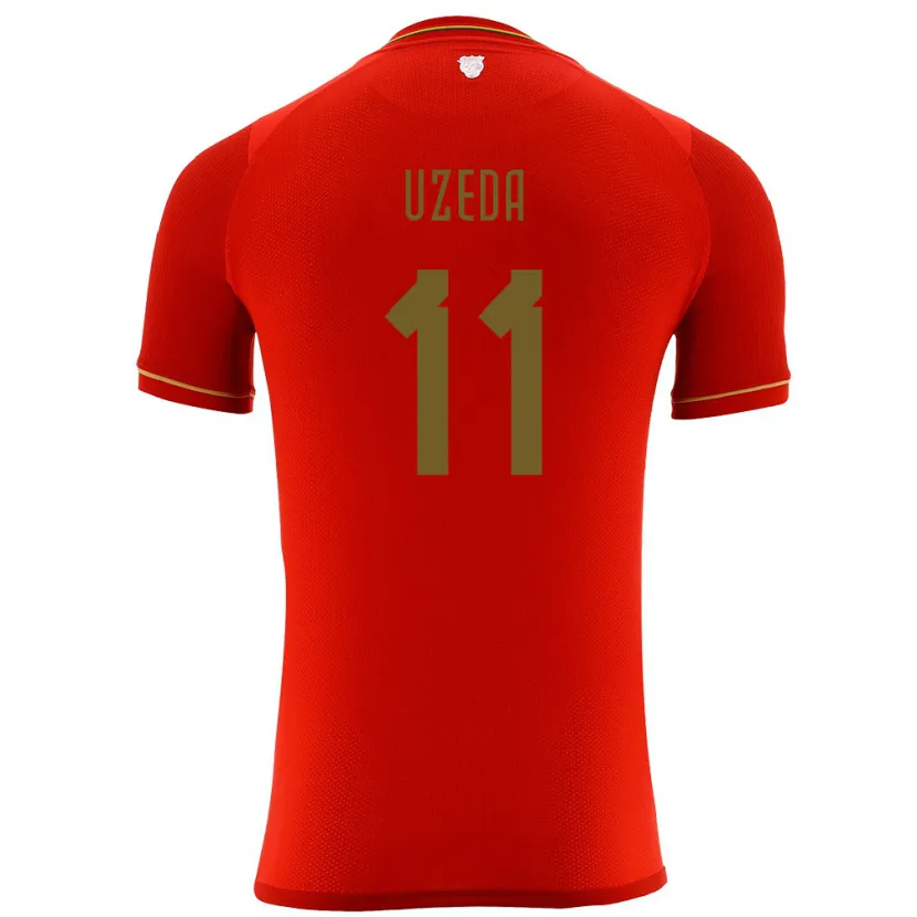 Danxen Dětské Bolívie Javier Uzeda #11 Červené Daleko Hráčské Dresy 24-26 Dres