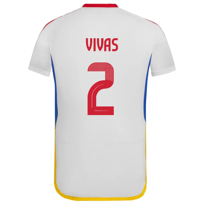 Danxen Dětské Venezuela Carlos Vivas #2 Bílý Daleko Hráčské Dresy 24-26 Dres