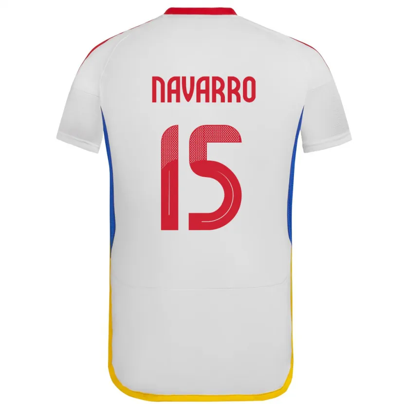 Danxen Dětské Venezuela Miguel Navarro #15 Bílý Daleko Hráčské Dresy 24-26 Dres