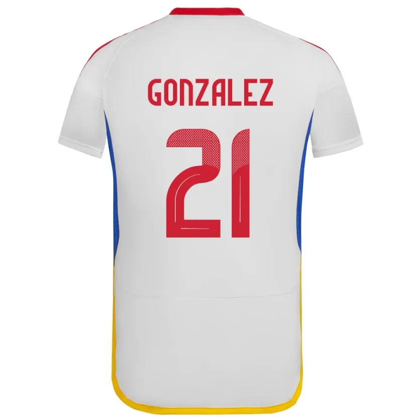 Danxen Dětské Venezuela Alexander González #21 Bílý Daleko Hráčské Dresy 24-26 Dres