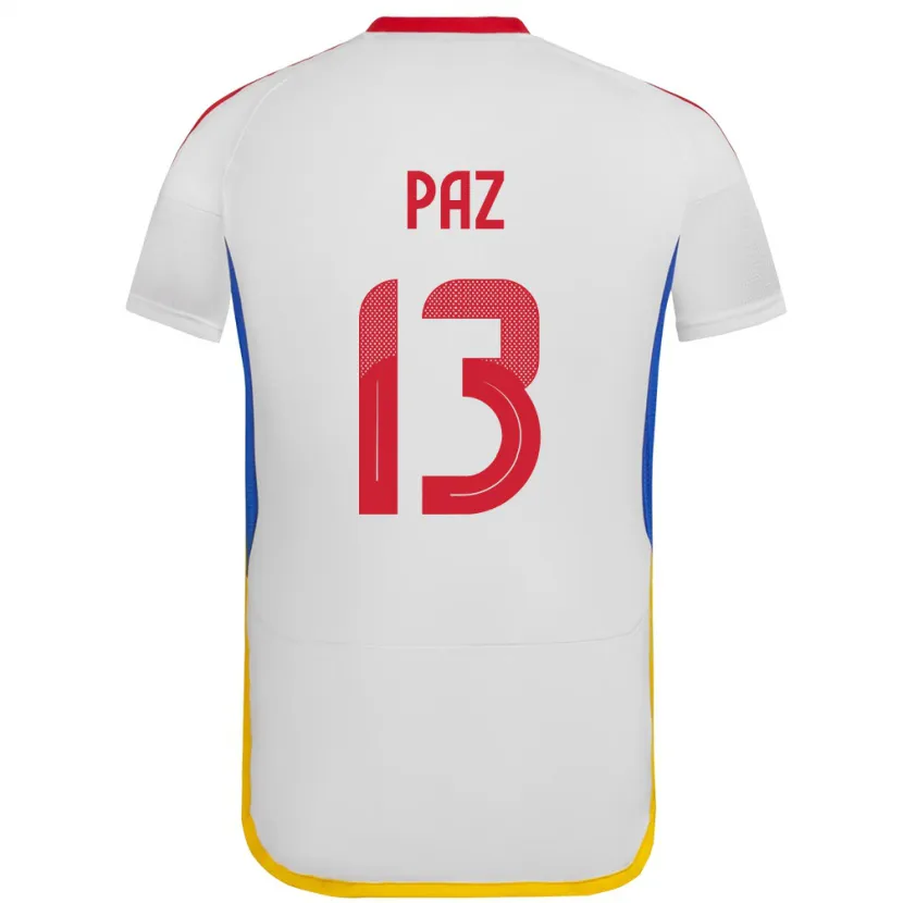 Danxen Dětské Venezuela Jesús Paz #13 Bílý Daleko Hráčské Dresy 24-26 Dres