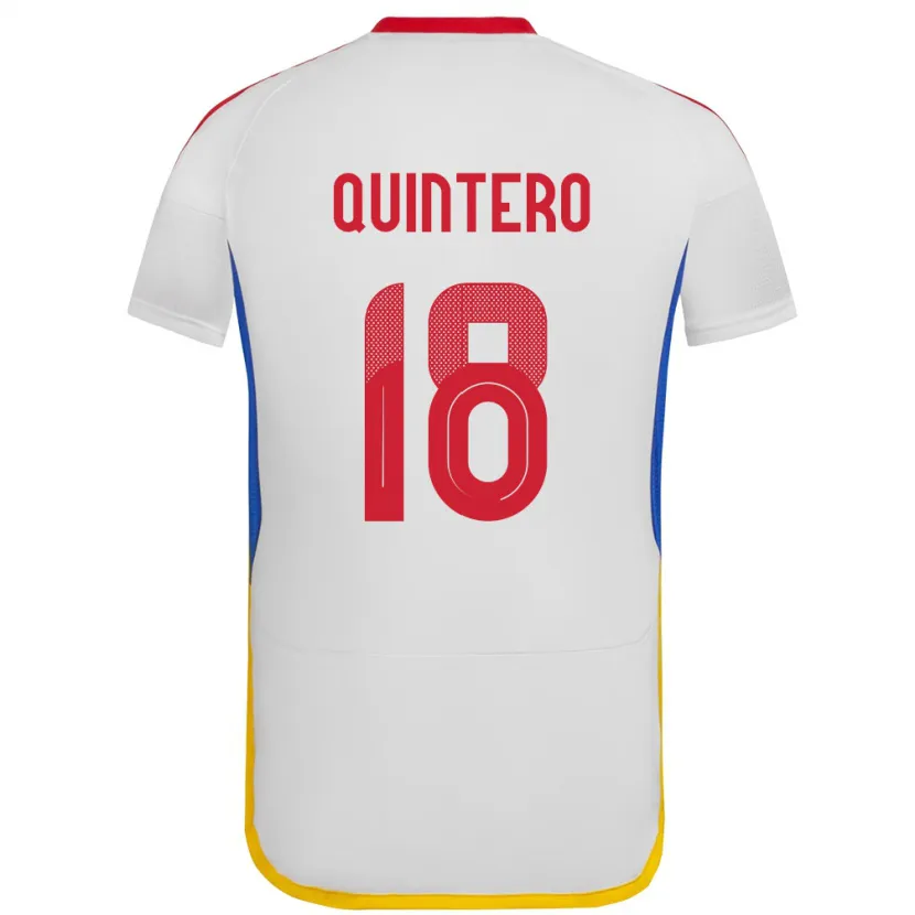 Danxen Dětské Venezuela Jesús Quintero #18 Bílý Daleko Hráčské Dresy 24-26 Dres