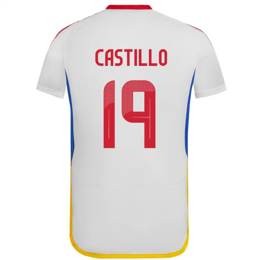 Danxen Dětské Venezuela Bryan Castillo #19 Bílý Daleko Hráčské Dresy 24-26 Dres