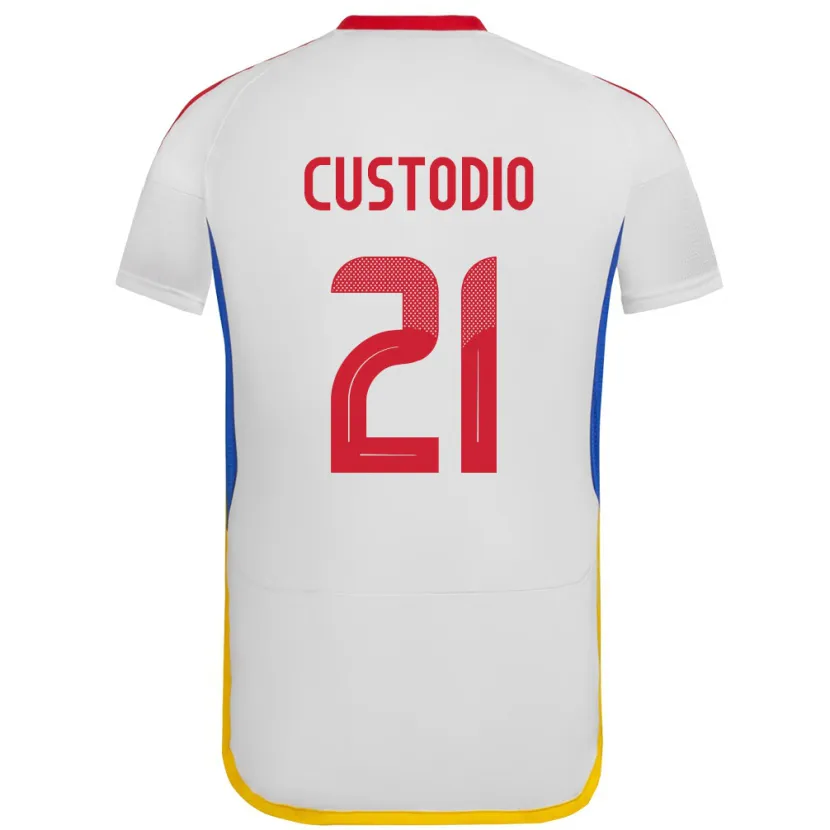 Danxen Dětské Venezuela Alex Custodio #21 Bílý Daleko Hráčské Dresy 24-26 Dres