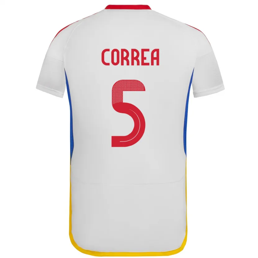 Danxen Dětské Venezuela José Correa #5 Bílý Daleko Hráčské Dresy 24-26 Dres