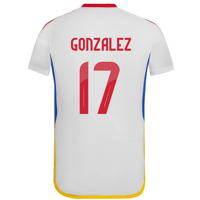 Danxen Dětské Venezuela Mayken González #17 Bílý Daleko Hráčské Dresy 24-26 Dres