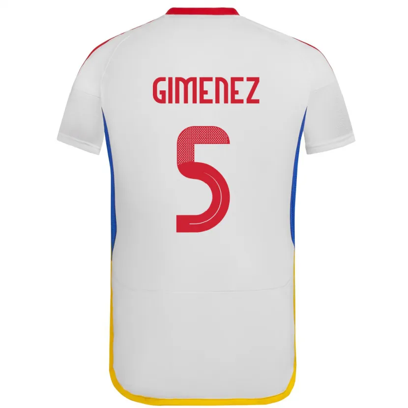 Danxen Dětské Venezuela Yenifer Giménez #5 Bílý Daleko Hráčské Dresy 24-26 Dres