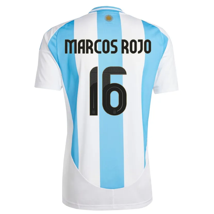 Danxen Pánské Argentina Marcos Rojo #16 Bílá Modrá Domů Hráčské Dresy 24-26 Dres