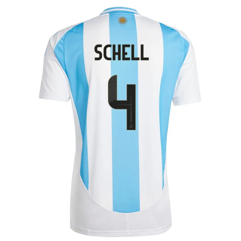 Danxen Pánské Argentina Sofia Schell #4 Bílá Modrá Domů Hráčské Dresy 24-26 Dres