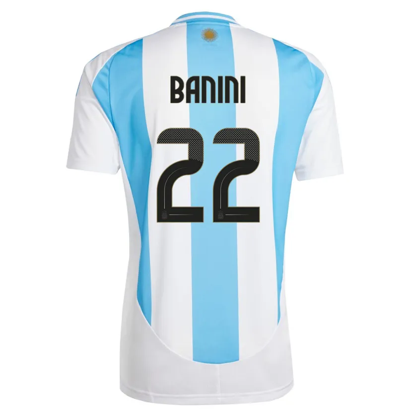 Danxen Pánské Argentina Estefania Banini #22 Bílá Modrá Domů Hráčské Dresy 24-26 Dres