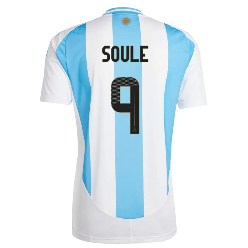 Danxen Pánské Argentina Matias Soule #9 Bílá Modrá Domů Hráčské Dresy 24-26 Dres