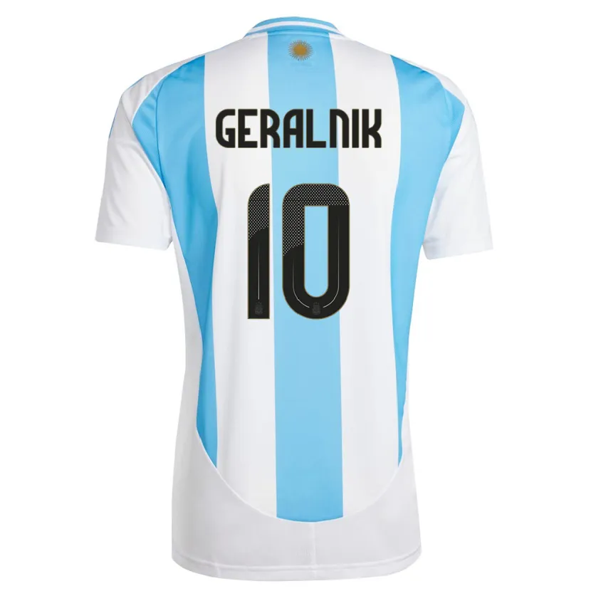 Danxen Pánské Argentina Tiago Geralnik #10 Bílá Modrá Domů Hráčské Dresy 24-26 Dres