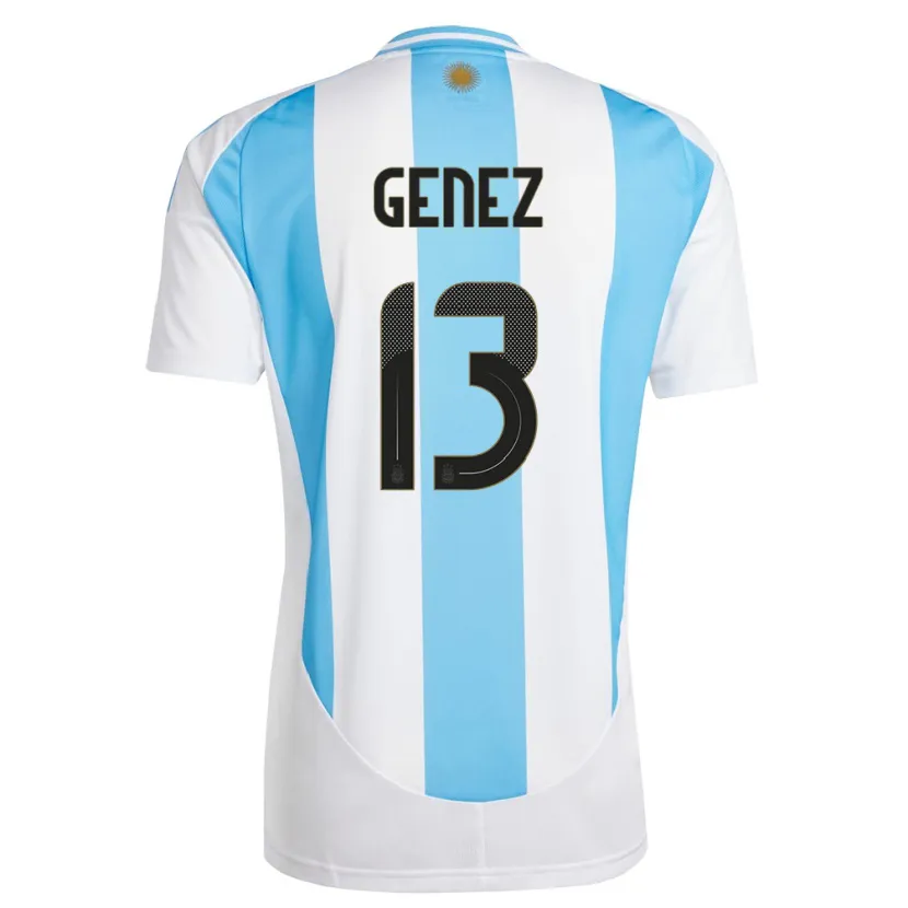 Danxen Pánské Argentina Nahuel Genez #13 Bílá Modrá Domů Hráčské Dresy 24-26 Dres