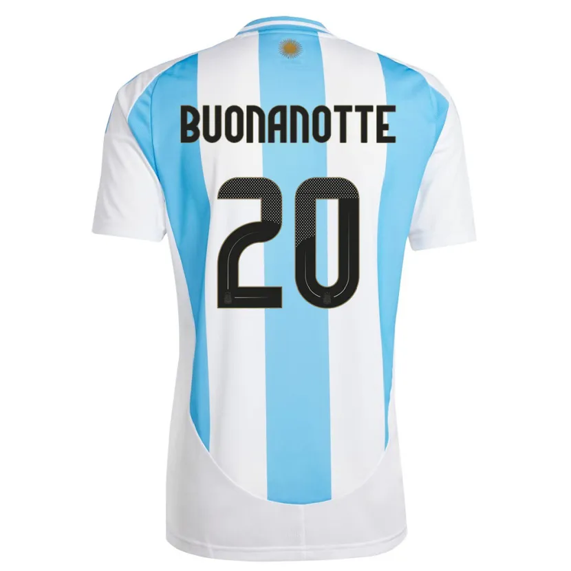 Danxen Pánské Argentina Facundo Buonanotte #20 Bílá Modrá Domů Hráčské Dresy 24-26 Dres