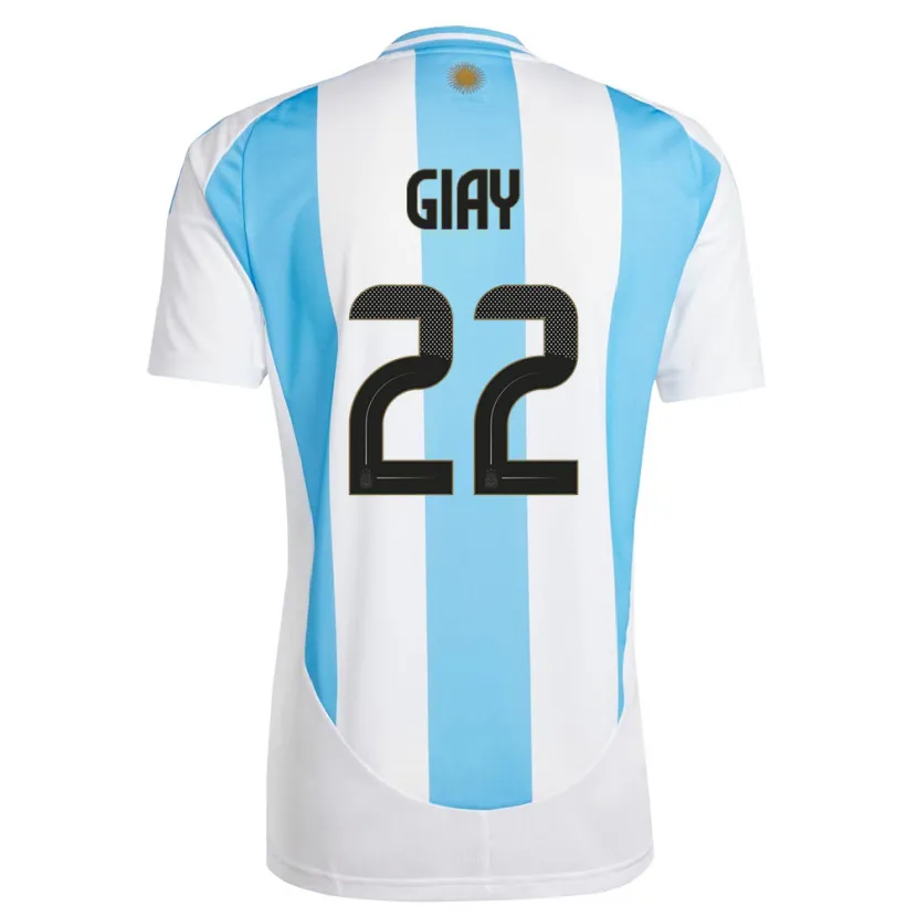 Danxen Pánské Argentina Agustin Giay #22 Bílá Modrá Domů Hráčské Dresy 24-26 Dres