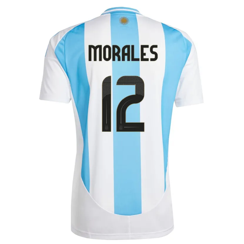 Danxen Pánské Argentina Lautaro Morales #12 Bílá Modrá Domů Hráčské Dresy 24-26 Dres