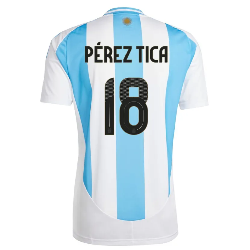 Danxen Pánské Argentina Jeremias Perez Tica #18 Bílá Modrá Domů Hráčské Dresy 24-26 Dres