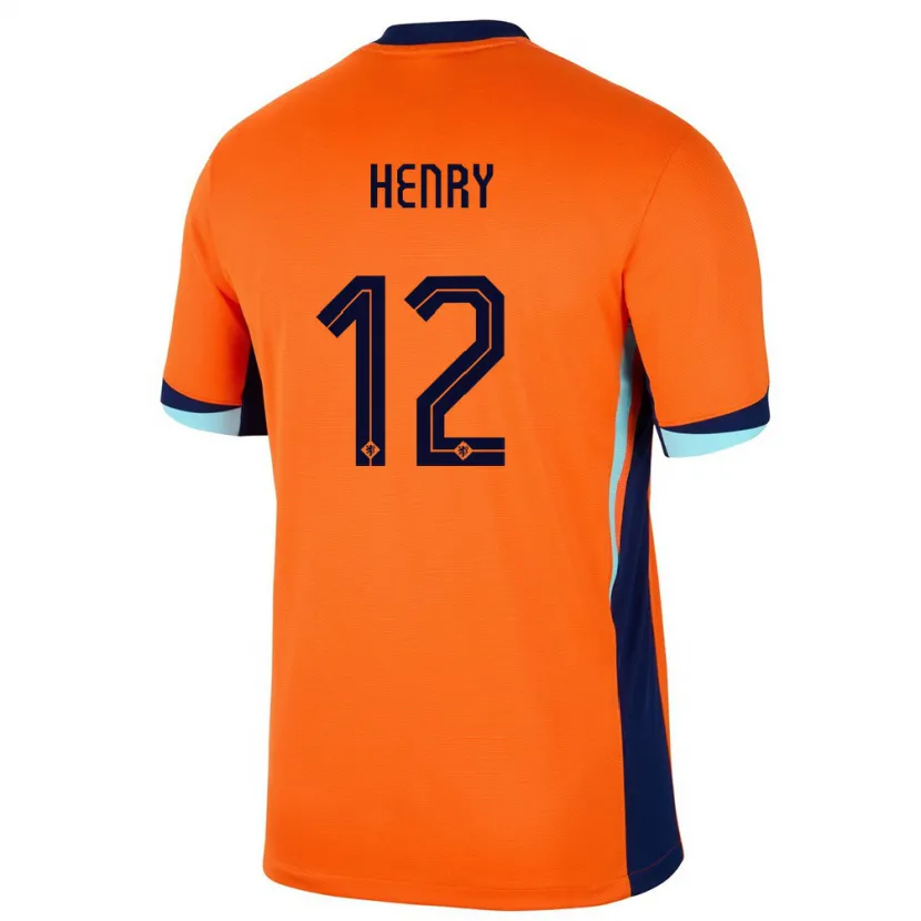 Danxen Pánské Nizozemsko Alvaro Henry #12 Oranžový Domů Hráčské Dresy 24-26 Dres