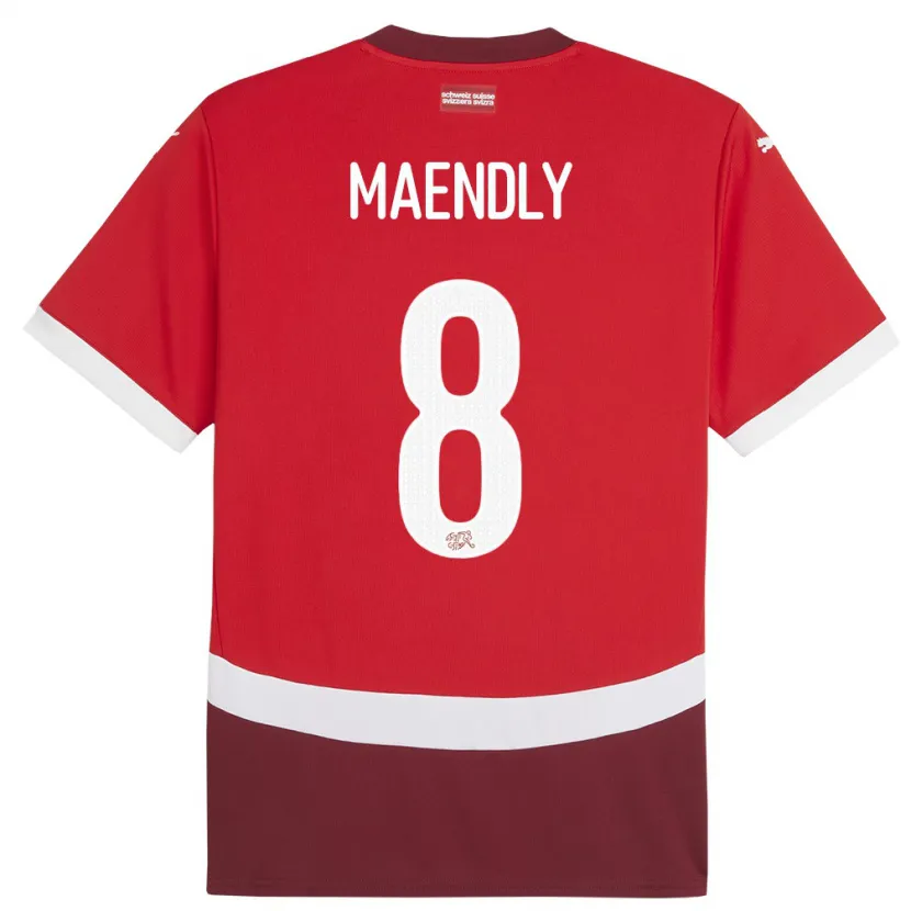 Danxen Pánské Švýcarsko Sandy Maendly #8 Červené Domů Hráčské Dresy 24-26 Dres