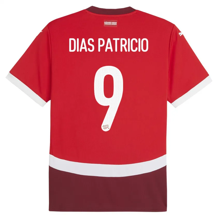 Danxen Pánské Švýcarsko Alexandre Dias Patricio #9 Červené Domů Hráčské Dresy 24-26 Dres