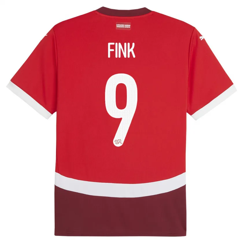 Danxen Pánské Švýcarsko Bradley Fink #9 Červené Domů Hráčské Dresy 24-26 Dres