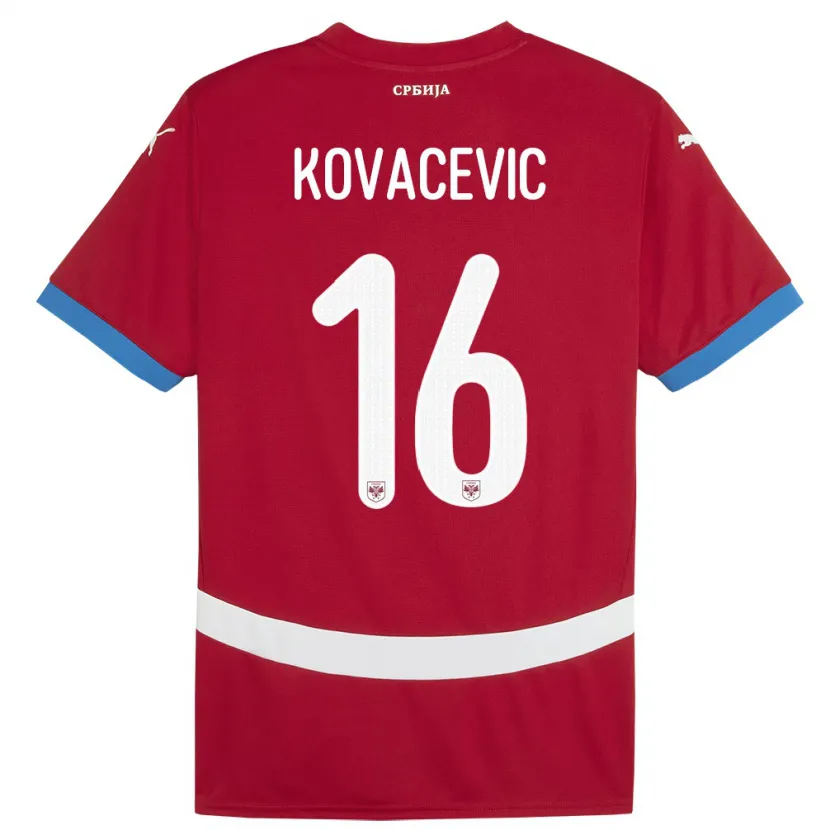 Danxen Pánské Srbsko Bojan Kovacevic #16 Červené Domů Hráčské Dresy 24-26 Dres