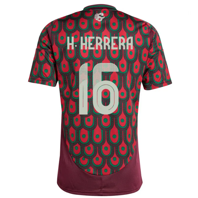 Danxen Pánské Mexiko Hector Herrera #16 Maroon Domů Hráčské Dresy 24-26 Dres