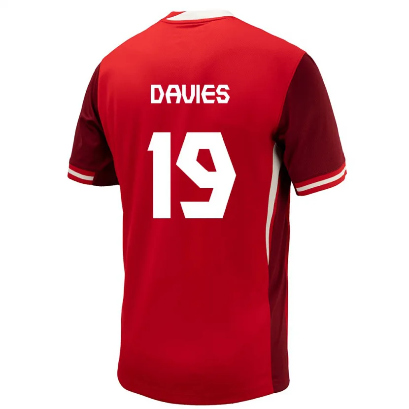 Danxen Pánské Kanada Alphonso Davies #19 Červené Domů Hráčské Dresy 24-26 Dres