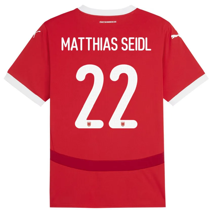 Danxen Pánské Rakousko Matthias Seidl #22 Červené Domů Hráčské Dresy 24-26 Dres