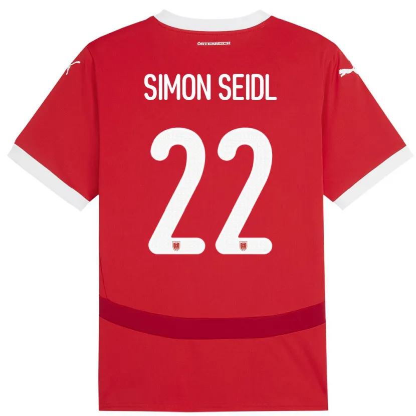 Danxen Pánské Rakousko Simon Seidl #22 Červené Domů Hráčské Dresy 24-26 Dres