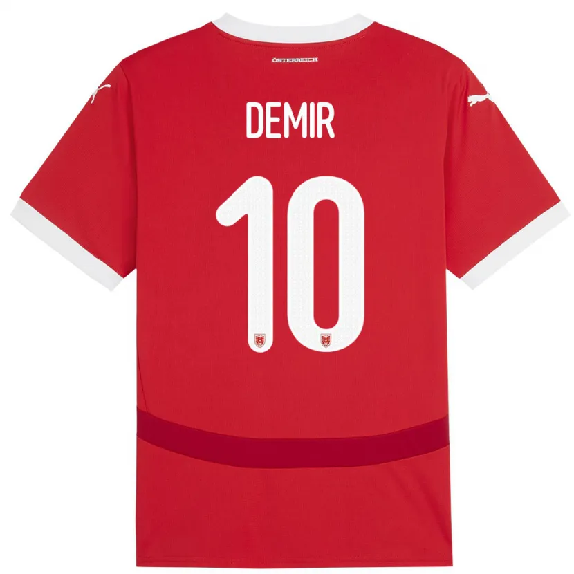 Danxen Pánské Rakousko Yusuf Demir #10 Červené Domů Hráčské Dresy 24-26 Dres