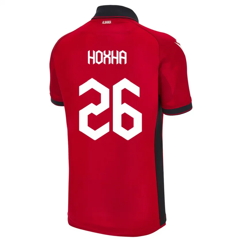 Danxen Pánské Albánie Arbër Hoxha #26 Červené Domů Hráčské Dresy 24-26 Dres