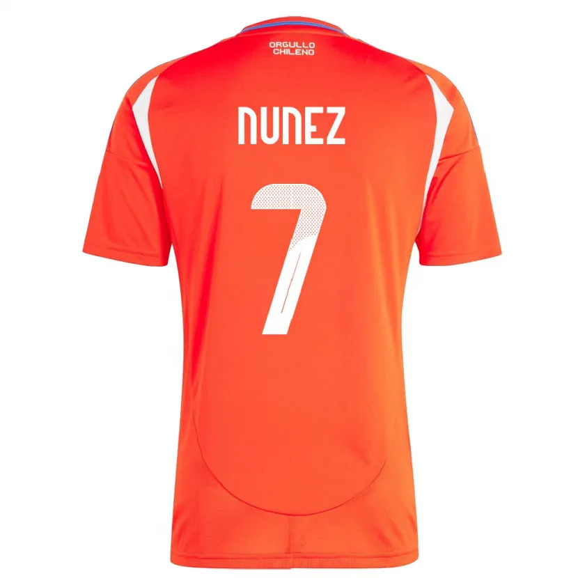 Danxen Pánské Chile Marcelino Núñez #7 Červené Domů Hráčské Dresy 24-26 Dres