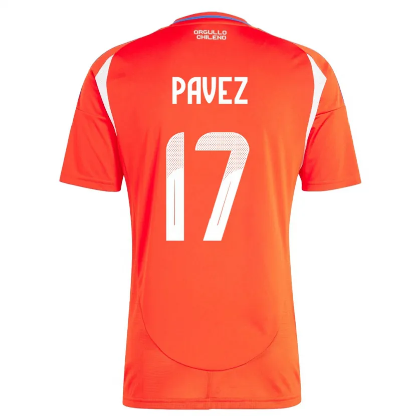 Danxen Pánské Chile Esteban Pavez #17 Červené Domů Hráčské Dresy 24-26 Dres