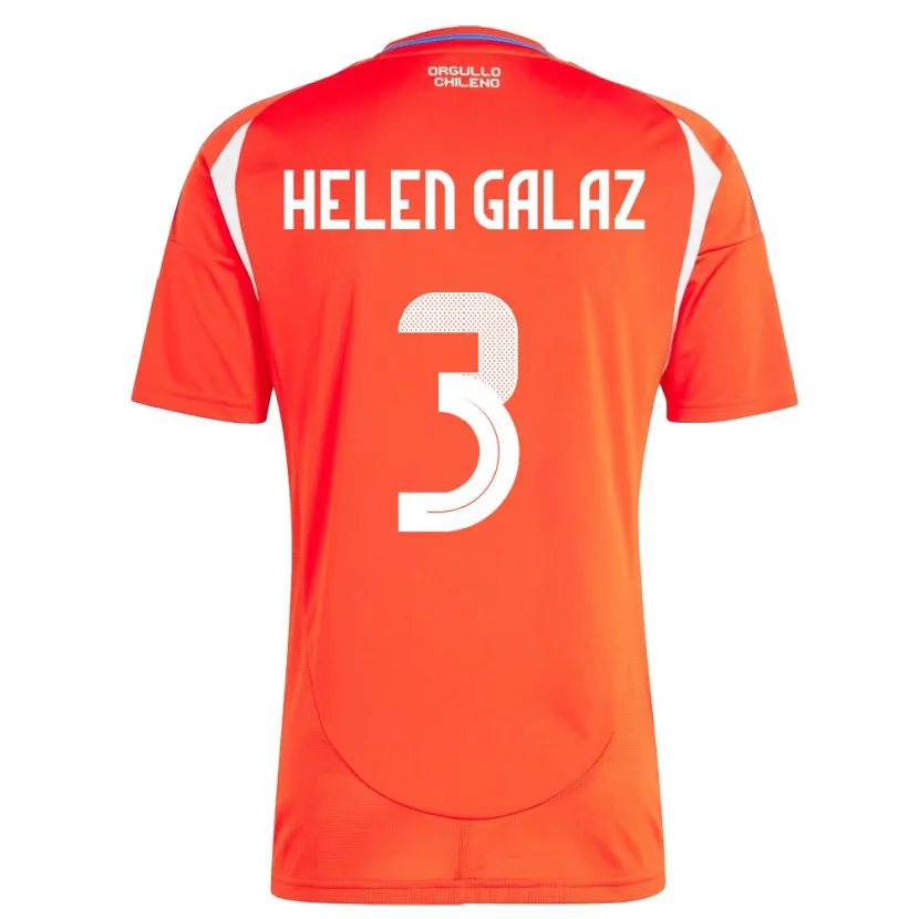 Danxen Pánské Chile Su Helen Galaz #3 Červené Domů Hráčské Dresy 24-26 Dres