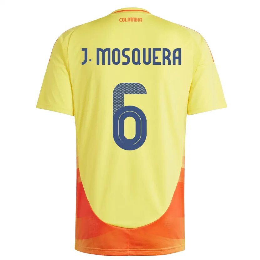 Danxen Pánské Kolumbie Juan Mosquera #6 Žlutá Domů Hráčské Dresy 24-26 Dres