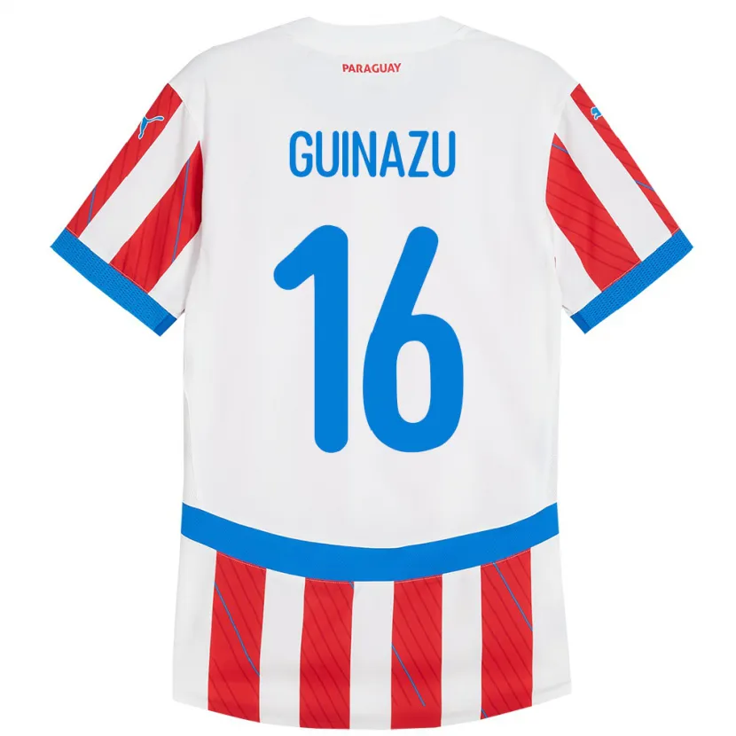 Danxen Pánské Paraguay Lucas Guiñazú #16 Bílá Červená Domů Hráčské Dresy 24-26 Dres